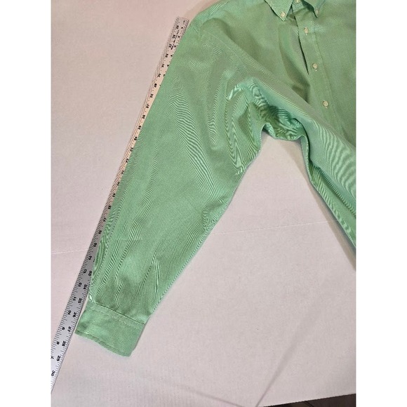Ralph Lauren Mens Green Striped Classic Fit Long Sleeve Button Down XL 17 1/2 - Picture 7 of 9
